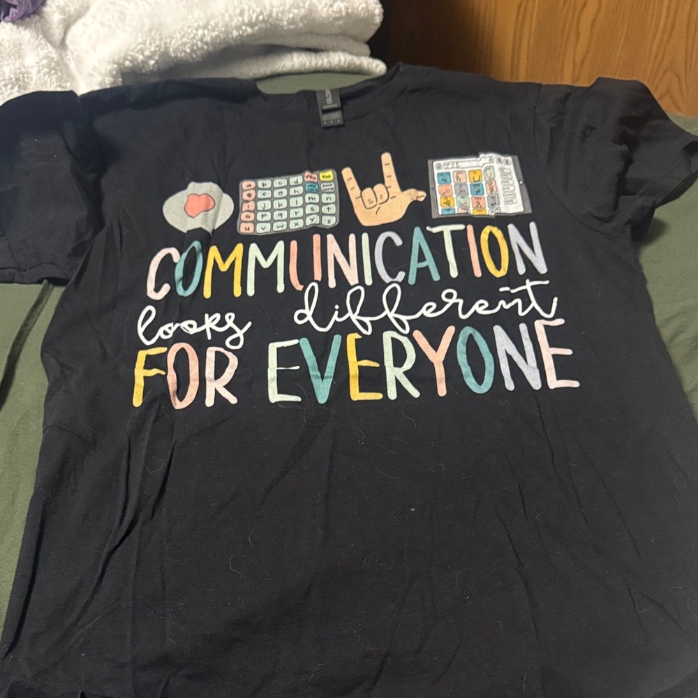 Communication Looks Different For Everyone Graphic Tee - Black